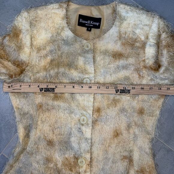 Vintage Russell Kemp New York Shimmery Shaggy Blazer Jacket – Size 8 - Picture 5 of 10